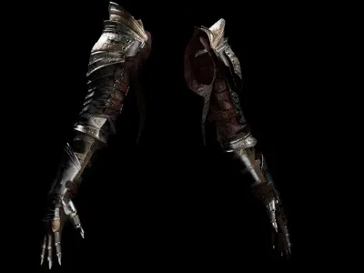  Female Knight Arm Armor Set MidPoly 3D model