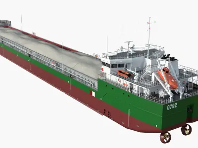 Combined platform tanker Ship 140m hquality 3D model