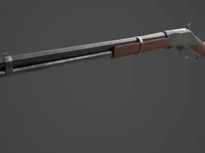 Winchester Rifle - Gameready Asset Low-poly 3D model