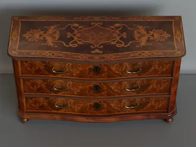 EB Rich inlay cabinet Low-poly 3D model