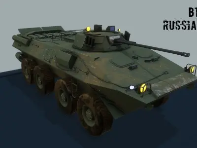BTR-90 Russian APC Low-poly 3D model