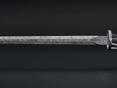Ancient sword low-poly Low-poly 3D model