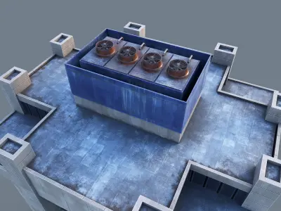 Modern Business Center Low-poly 3D model