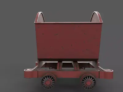 Mine Wagon Low-poly 3D model