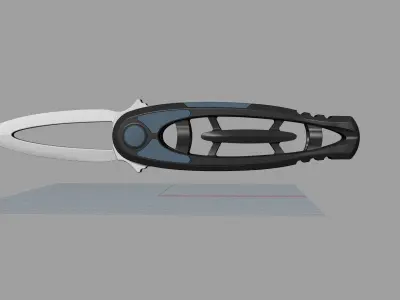 Outdoor military self-defense folding knife 3D model 3D model