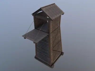 Siege Tower  Low-poly 3D model