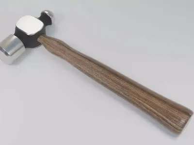Hemmer hammer with wooden handle Free 3D model