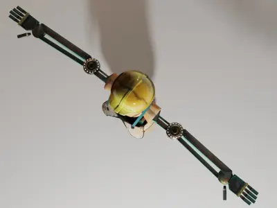 Rigged Factory Robot Low-poly 3D model