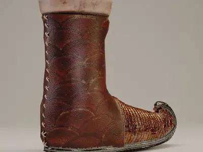 Viking Shoes Low-poly 3D model