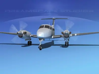 Beechcraft B200 GT King Air Bare Metal 3D model