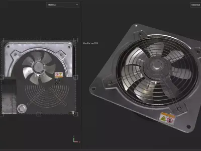 Industrial Fan Exhaust  FBX with textures Low-poly 3D model