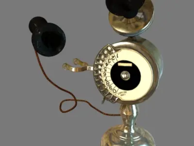 vintage telephone Low-poly 3D model
