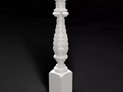 Twisted Decorative Stair Baluster 3D model