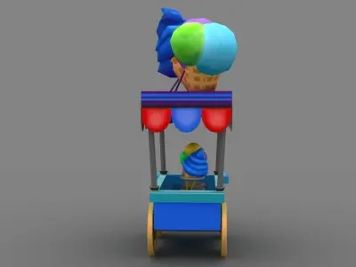 icecream cart Low-poly 3D model