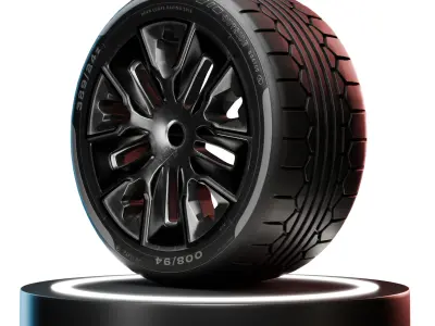High-Detail Realistic Wheel Concept Design 4K Textures  3D model Low-poly 3D model