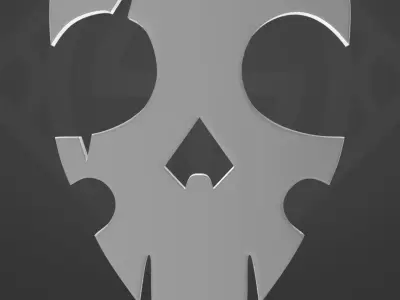 Medieval Silver Skull Pendant  3D print model purchase