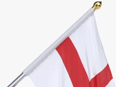 England Cloth Flag Wall Mount Animated 3D model