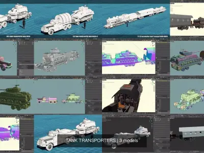 TANK TRANSPORTERS 3D Model Pack