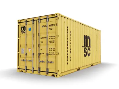 20 feet MSC standard  shipping container 3D model
