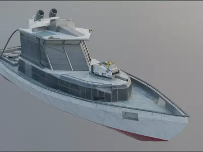 Game Ready Patrol Boat Low-poly 3D model