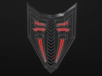 Dark Shield and Sword Low-poly 3D model
