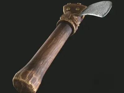 Ancient hatchet Low-poly 3D model