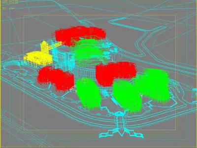 Architecture resort in mountains 3D model purchase
