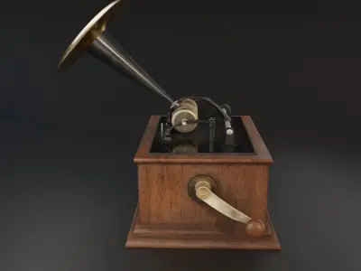 Graphophone Low-poly 3D model
