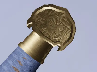 Chinese stylized sword Lowpoly Low-poly 3D model