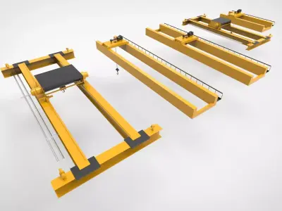 Bridge Crane Low-poly 3D model purchase