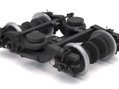 Train Wheel Bogie 2 3D model
