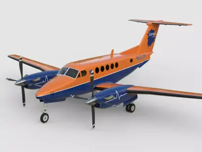 Beechcraft King Air LifeMed Alaska Livery 3D model