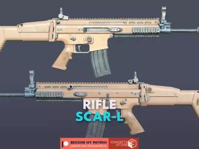 Weapon - FN SCAR-L Low-poly 3D model