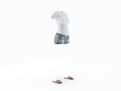 Summer Clothing for Female 3D model