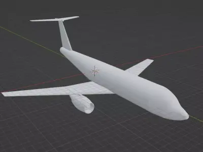 Fictional MDF-100 Inspired Twin-Jet Airliner Concept 3D model