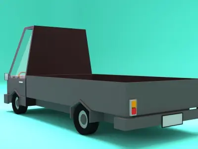 Low Poly Cartoon Truck 01 Low-poly 3D model