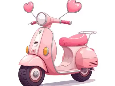 Stylized 3D Valentine Scooter Model Low-poly 3D model get
