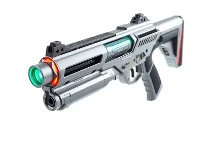 Futuristic Laser Rifle model pack Low-poly 3D model