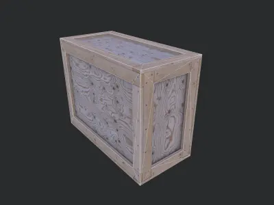 Wooden Box 03 Low-poly 3D model