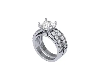  Solitair Ring Bridal Set 3D print model buy