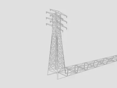 High-Voltage Tower Asset Free low-poly 3D model