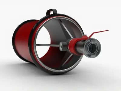 Realistic Firefighting Foam Nozzle  Game Ready 3D Model Low-poly 3D model