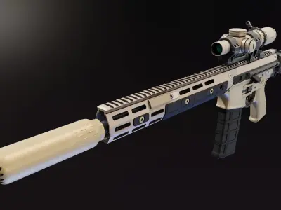 FN LICC IWS Rifle Low-poly 3D model