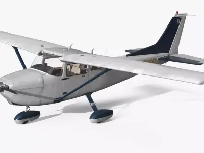 Cessna 172 Aircraft with Internal Frame and Engine 3D model