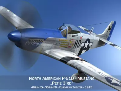 North American P-51D Mustang - Petie 3rd 3D model