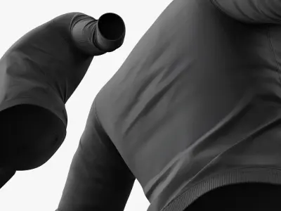 Long Sleeve Crewneck Shirt Clothing Black 3D model