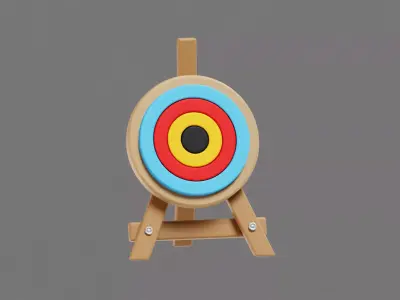 Archery Target Board Low-poly 3D model