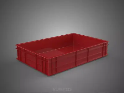 STACK STACKED PLASTIC PALLET SHALLOW CRATE BOX CONTAINER STORAGE 3D model