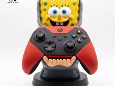 SpongeBob Gamepad Holder STL 3D print model