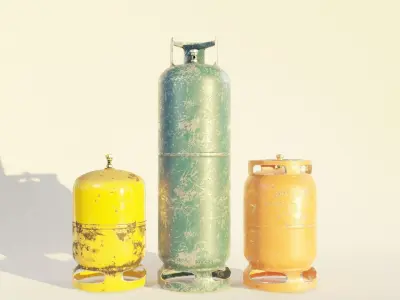 gas canister or propane cylinder tank Low-poly 3D model